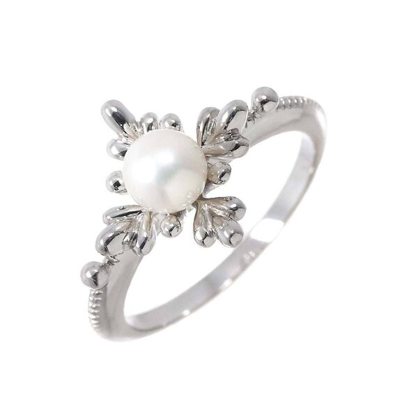 MIKIMOTO Akoya Pearl 5.2mm Ring 18K White Gold 750 size5.5-5.75(US)